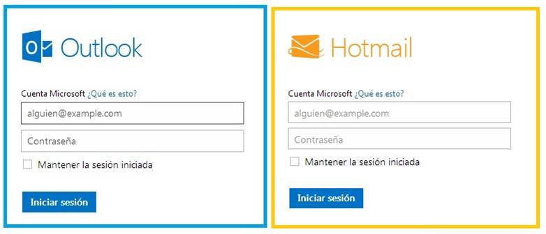 Creacion de cuenta en Outlook y Hotmail